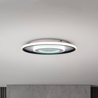 Näve Plafonnier LED Livana, blanc/noir, Ø 50 cm, CCT, intensité variable