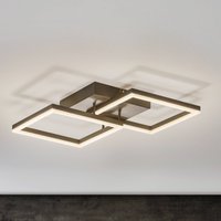 Fabas Luce LED-taklampa Bard 45 x 45 cm, 2 lampor, antracit