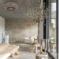 Steinhauer Maze bamboo ceiling light, black and natural