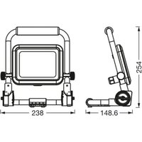 Lampe de travail LED OSRAM VALUE, 20 W, noir, IP54, 6 500 K