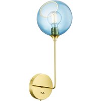 DESIGN BY US Ballroom Long vägglampa, blå, glas, handblåst