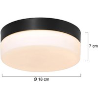 Steinhauer LED-taklampa Ikaro svart, Ø 18 cm, metall, plast