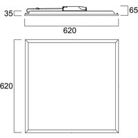 Sylvania QUANTUM recessed LED panel, white, 62x62 cm, DALI, 26 W, UGR19, IP54