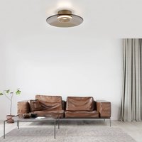 PURE Plafonnier LED Moon, bronze, Ø 32 cm, verre/aluminium