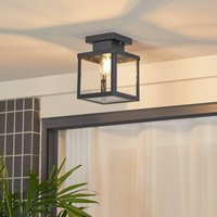 Lindby utomhustaklampa Mandus, svart, stål, 22 cm