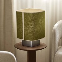 MARKET SET Dolce table lamp, avocado green, linen, E27