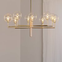 Jupiter Ljuskrona Feme, guldfärgad, glas, 10 lampor, G9