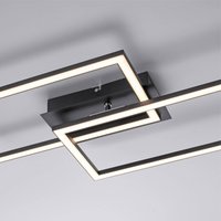 JUST LIGHT. GmbH LED-taklampa Iven, dimbar, svart, 54x31 cm