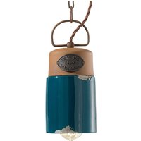 Ferroluce Hänglampa C1620, keramik och metall, grön