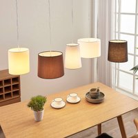 Lindby Hermina fabric hanging light, five-bulb