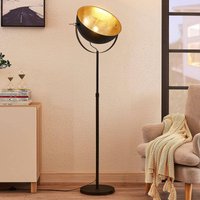 Lindby golvlampa Muriel, 1 lampa, svart/guld, metall