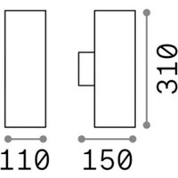 Ideallux Ideal Lux applique d'extérieur Gun anthracite Alu, Ø 11 cm, up/down