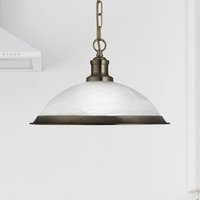 Searchlight Glas-hänglampa Bistro i skimrande guld