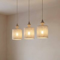 TK Lighting Amura pendant light, 3-bulb, 105 cm long, beige/sand, E27