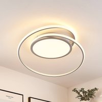 Lucande LED-Deckenlampe Noud, 65 cm, silber, Metall, CCT