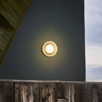 MARSET LED-utomhusvägglampa Roc, Ø 14 cm, vit/genomskinlig