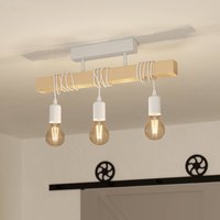EGLO Townshend ceiling lamp made of wood, 3-bulb white