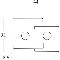austrolux Kolarz Taklampa Square, vit, längd 44 cm, metall
