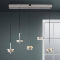 Q-Smart-Home Paul Neuhaus Smart LED hanging light Q-Rotate, aluminium 5-bulb.