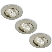Briloner Vridbar LED-inbyggnadsspot 3-pack matt nickel