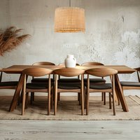 Briloner Borra pendant light, 1-bulb, natural colour, straw, Ø 40 cm