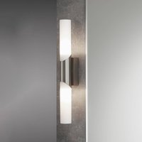 Briloner Splash wall light, 2-bulb, matt nickel