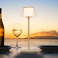 Mantra Iluminación Lampe de table LED rechargeable K5, blanc, aluminium, IP54, intensité