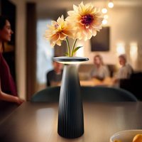 Sigor Lampe à poser LED rechargeable Nuflair, noir, IP54, intensité variable, 24 cm