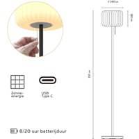 Calex lampe sur pied LED solaire, IP44, interrupteur à tirette