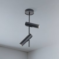 SIGMA Spot pour plafond Leda 2, anthracite, à 2 lampes, acier, hauteur 55 cm