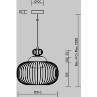 Suspension Maytoni Levitation, Ø 34,5 cm, G9, laiton