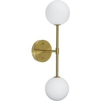 PR Home Applique murale Sigma D, or/opale, à 2 lampes 49 cm verre