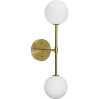 PR Home Sigma D vägglampa, guld/opal, 2 lampor 49 cm glas