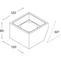 TECNICO by Sforzin Nasso vägglampa, vit, kantig, 12 cm bred, gips, GX53