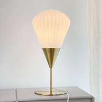 Dyberg Larsen Bordslampa Ballon, vit/mässingsfärgad, 46 cm