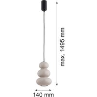 Argon Hänglampa Oman, glänsande grå, glas, Ø 14 cm