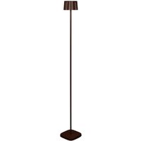LED-Akku-Stehlampe Nice, rostfarben, Alu, IP54, Dimmer, CCT