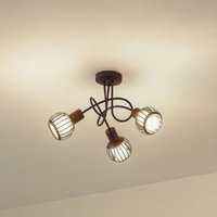 Lindby Solm ceiling light, rust, iron, 3-bulb
