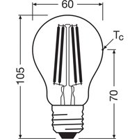 OSRAM traditionell glödlampa E27 2,2W glödtråd 4 000K 470lm 2-pack