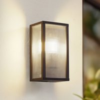 Lindby utomhusvägglampa Peldar, 26 cm, räfflad, IP44, E27