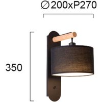 Viokef Vägglampa Romeo med textilskärm, svart