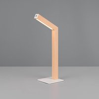 Reality Leuchten LED-bordslampa Skip, MDF, träfärgad, höjd 37,5 cm