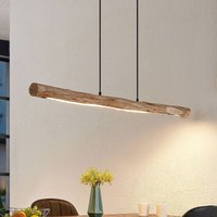 Lindby LED-hänglampa Nekala, svart, trä, längd 120cm