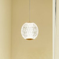 Lucande LED pendant light Ismenia, 1-bulb, brass, acrylic