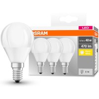 OSRAM LED teardrop E14 P40 4.9W 2700K 470lm x3