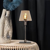 Bordlampe Ancilla brun/ravfarvet, 33 cm, metal, glas, E14