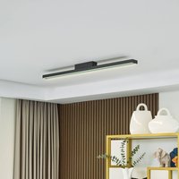 Lucande Smart LED ceiling lamp Leicy black 5.8 cm RGB CCT