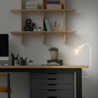 Briloner Krampo Retro clip-on light, flexible arm, white
