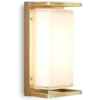 Moretti Luce Ice Cubic 3412 outdoor wall lamp, natural brass