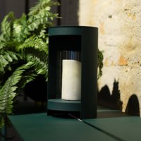 Lanterne AYTM Ora, vert foncé, hauteur 28,2 cm, verre, aluminium